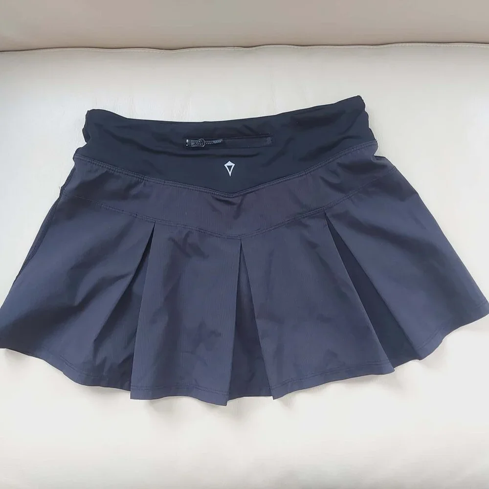 Ivivva Girl by Lululemon 🍋Fast Drill Skirt black skort shorts under size 12 - Picture 3 of 6